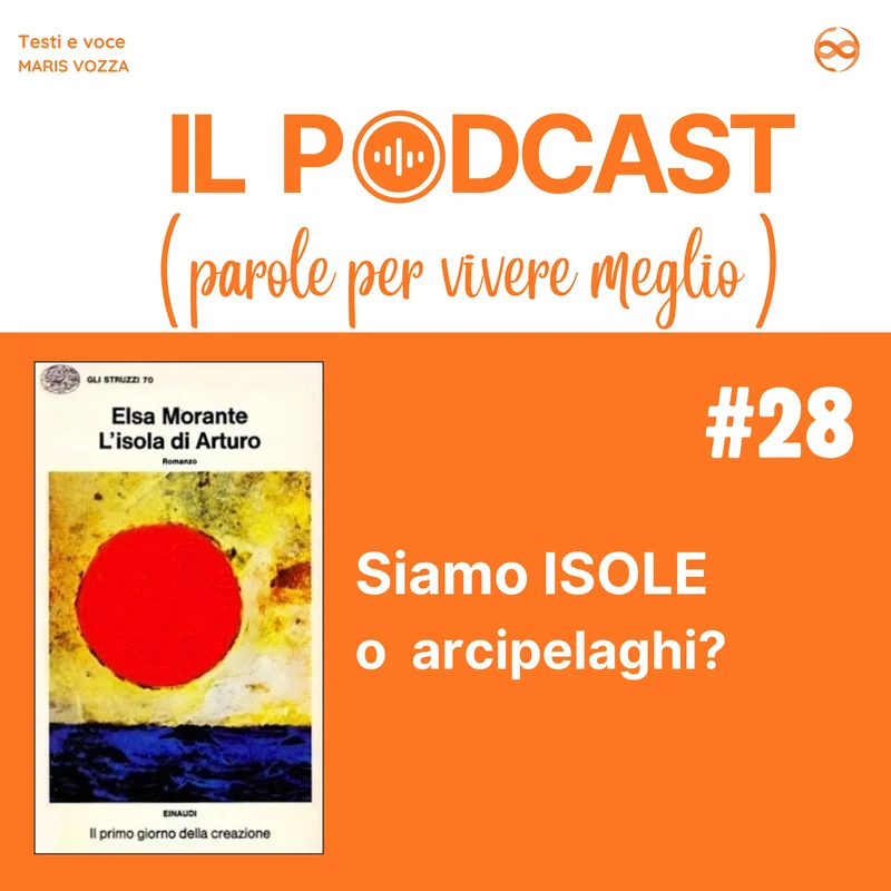 Copertina podcast episodio 28 con copertina del libro L'isola di Arturo - L'importanza di essere ISOLE